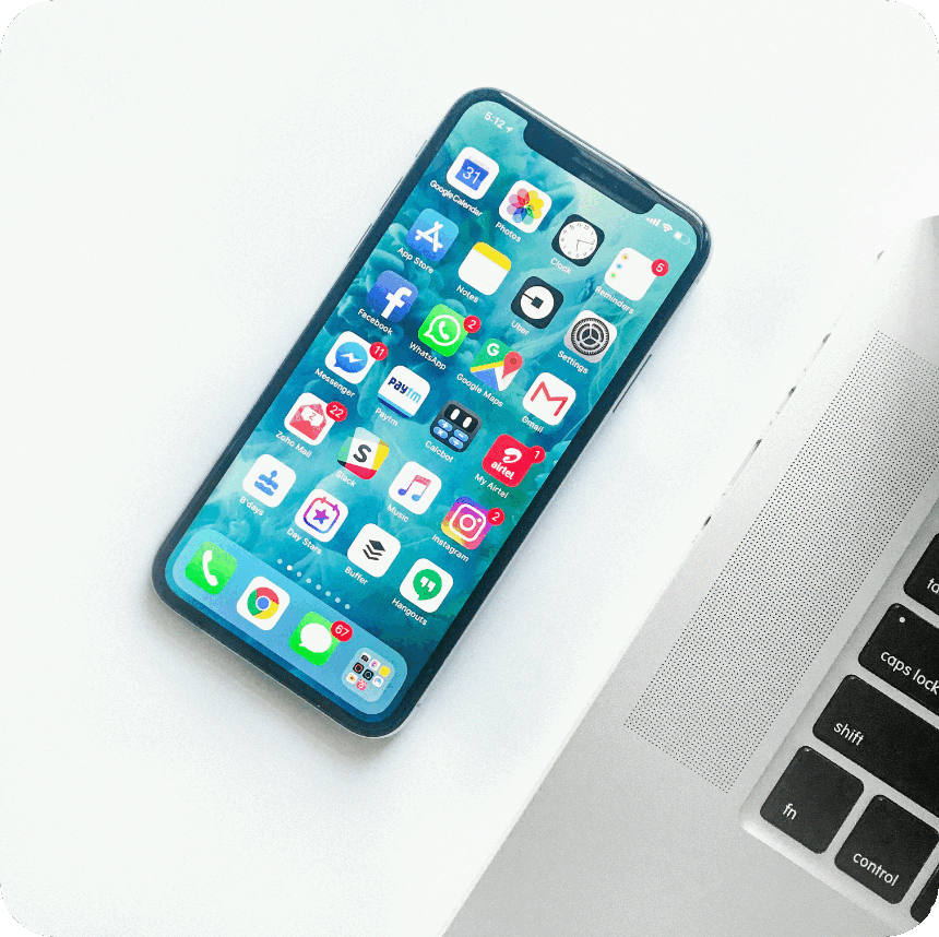 About promo - phone and keyboard