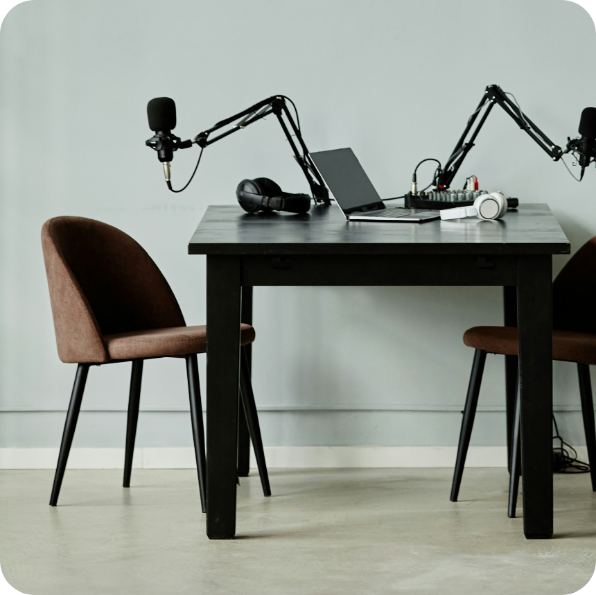 Solutions promo - recording setup on desk
