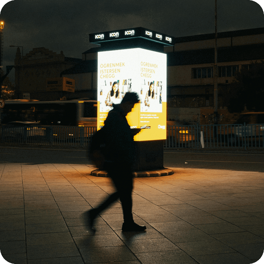 Services promo - man with phone screen